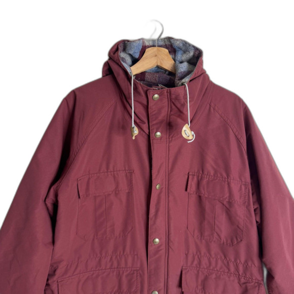 Vintage L.L. Bean Baxter State Parka Womens Large Burgundy Wool Lined USA 90s - Picture 2 of 10